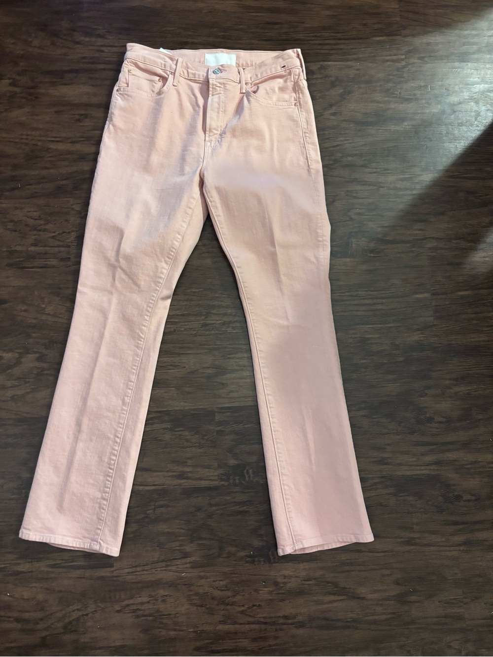 MOTHER Pink Denim Jeans with White Label